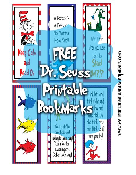 Dr Seuss Bookmarks Printable